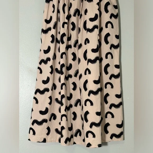 A New Day Women’s XS Strapless Smocked Tube Top Midi Sun Dress, Cream & Black - Picture 5 of 11